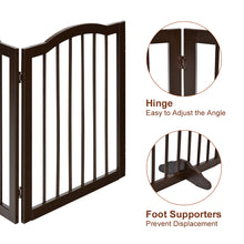 Load image into Gallery viewer, 4 Panels Folding Pet Dog Gate Fence Child Safety Barrier Freestanding Pine Wood