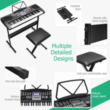 Load image into Gallery viewer, 61-Key Electric Piano Keyboard Portable Musical Instrument W/ Foldable Stool