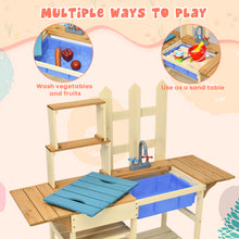 Load image into Gallery viewer, Kids Wooden Mud Kitchen Children Cooking Role Pretend Playset Indoor Outdoor Use