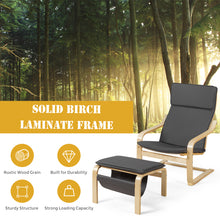 Load image into Gallery viewer, Wooden Lounge Chair with Ottoman Ergonomic Modern Accent Armchair