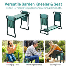 Load image into Gallery viewer, Folding Garden Kneeler and Seat Portable Kneeling Padded Stool W/ 2 Tool Pouches