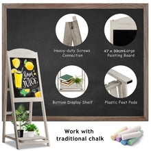 Load image into Gallery viewer, Folding Vintage Chalkboard Easel Wooden A-frame Easel Blackboard W/Display Shelf