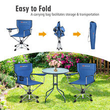 Load image into Gallery viewer, Folding Camping Chair 360° Swivel Portable Beach Outdoor Seat W/ Cup Holder &Bag