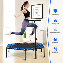 Load image into Gallery viewer, Folding Fitness Trampoline Adults Kids Exercise Bouncer W/ Adjustable Handrail