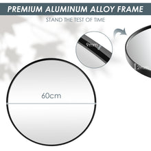 Load image into Gallery viewer, 60cm Large Round Mirror, Black Frame Makeup Shaving Hanging Mirrors, Wall Mounted Circle Mir