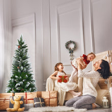 Load image into Gallery viewer, 5FT Snow Flocked Pencil Christmas Tree Artificial Xmas Tree Home Decoration