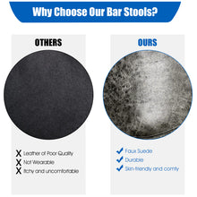 Load image into Gallery viewer, Set of 2 Vintage Faux Suede Bar Stools Home Kitchen Upholstered Stool Chairs