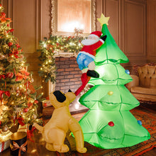 Load image into Gallery viewer, 1.8m Inflatable LED Dog Chase Santa to Christmas Tree Outdoor Indoor Decoration