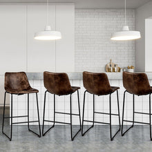 Load image into Gallery viewer, Set of 2 Vintage Faux Suede Bar Stools Home Kitchen Upholstered Stool Chairs