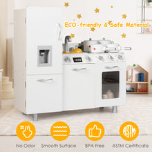 Load image into Gallery viewer, Kids Kitchen Playset Removable Sink Children Wooden Pretend Play Kitchen W/Sound