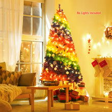 Load image into Gallery viewer, 7FT Rainbow Artificial Christmas Tree Colorful Hinged Holiday Xmas Pine Tree