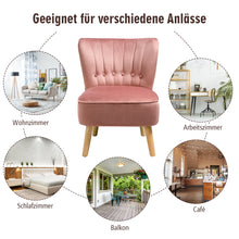 Load image into Gallery viewer, Home Velvet Accent Chair Occasional Soft Oyster Fluted Retro Bedroom Living Room