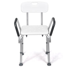 Load image into Gallery viewer, Bath Stool Shower Seat Bathing Chair Safety W/ Backrest Arm Adjustable Height
