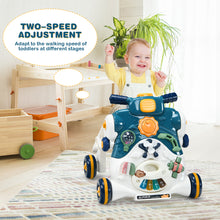 Load image into Gallery viewer, 3-in-1 Baby Walker Toddler Push Ride on Car Game Panel Toy W/ Light Music Blue
