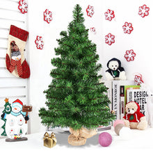 Load image into Gallery viewer, 3FT Mini Artificial Tabletop Christmas Tree w/ Burlap Base Green Xmas Decor Home