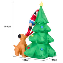 Load image into Gallery viewer, 1.8m Inflatable LED Dog Chase Santa to Christmas Tree Outdoor Indoor Decoration