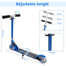 Load image into Gallery viewer, Kids Aluminum Folding Stunt Scooter Adjustable T-Bar Push Kick Light Up 2 Wheels