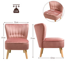Load image into Gallery viewer, Home Velvet Accent Chair Occasional Soft Oyster Fluted Retro Bedroom Living Room