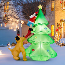 Load image into Gallery viewer, 1.8m Inflatable LED Dog Chase Santa to Christmas Tree Outdoor Indoor Decoration