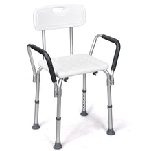 Load image into Gallery viewer, Bath Stool Shower Seat Bathing Chair Safety W/ Backrest Arm Adjustable Height