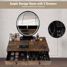 Load image into Gallery viewer, Vanity Table Set w/LED Mirror Makeup Dressing Table Cosmetic Storage Organizer