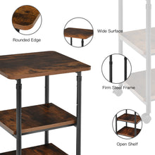 Load image into Gallery viewer, 3-Tier Height Adjustable Printer Stand Beside Table Underdesk Wheels Home Office