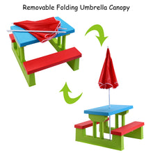 Load image into Gallery viewer, Kids Picnic Table Bench Set Children Learning Eating Desk W/ Removable Umbrella