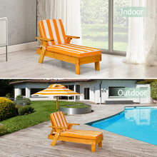 Load image into Gallery viewer, Kid's Portable Cushioned Chaise Lounge with Umbrel