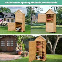 Load image into Gallery viewer, Outdoor Storage Shed Wooden Tool Utility Cabinet Waterproof Hutch Organizer