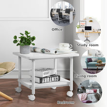 Load image into Gallery viewer, 2-Tier Under Desk Printer Stand w/ Wheels Office Desk Side Mobile Printer Cart
