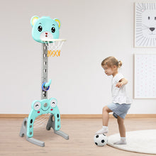 Load image into Gallery viewer, 3-in-1 Kids Basketball Hoop Stand Set Ring Toss Portable Sport Activity Center