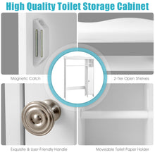Load image into Gallery viewer, Adjustable Over Toilet Bathroom Storage Rack W/ Side Cabinet & Paper Holder