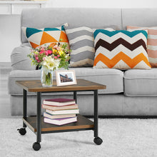 Load image into Gallery viewer, 2 Tier Wooden Printer Stand with 360° Swivel Caste