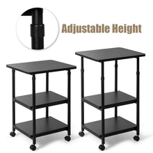 Load image into Gallery viewer, 3-Tier Height Adjustable Printer Stand Beside Table Underdesk Wheels Home Office