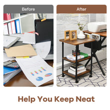 Load image into Gallery viewer, 3-Tier Height Adjustable Printer Stand Beside Table Underdesk Wheels Home Office
