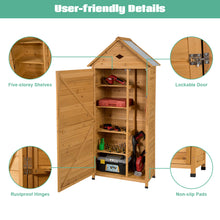 Load image into Gallery viewer, Outdoor Storage Shed Wooden Tool Utility Cabinet Waterproof Hutch Organizer