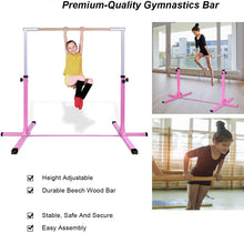 Load image into Gallery viewer, Gymnastics Training Bar Gym Horizontal Kips Bar Height Adjustable Kids Junior
