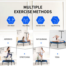 Load image into Gallery viewer, Folding Fitness Trampoline Adults Kids Exercise Bouncer W/ Adjustable Handrail