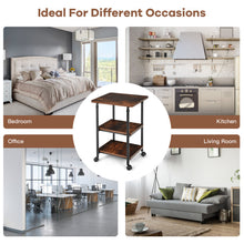 Load image into Gallery viewer, 3-Tier Height Adjustable Printer Stand Beside Table Underdesk Wheels Home Office