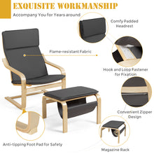 Load image into Gallery viewer, Wooden Lounge Chair with Ottoman Ergonomic Modern Accent Armchair