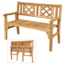 Load image into Gallery viewer, Foldable Garden Acacia Wooden Bench Chair 2 Seater Outdoor Furniture Seating