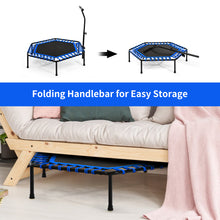 Load image into Gallery viewer, Folding Fitness Trampoline Adults Kids Exercise Bouncer W/ Adjustable Handrail