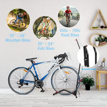 Load image into Gallery viewer, Bike Rack Floor Stand for Vertical and Horizontal Carbon Steel Space Saving Bike Rack Stand