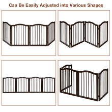 Load image into Gallery viewer, 4 Panels Folding Pet Dog Gate Fence Child Safety Barrier Freestanding Pine Wood