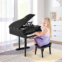 Load image into Gallery viewer, 30-Key Kids Wooden Keyboard Mini Grand Piano with Stool Musical Instrument Toy