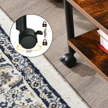 Load image into Gallery viewer, 2-Tier Under Desk Printer Stand w/ Wheels Office Desk Side Mobile Printer Cart