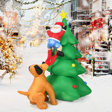 Load image into Gallery viewer, 1.8m Inflatable LED Dog Chase Santa to Christmas Tree Outdoor Indoor Decoration