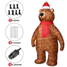 Load image into Gallery viewer, 220cm Inflatable Christmas Bear Built-in LED Lights Xmas Decoration In/Outdoor