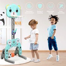 Load image into Gallery viewer, 3-in-1 Kids Basketball Hoop Stand Set Ring Toss Portable Sport Activity Center