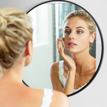Load image into Gallery viewer, 60cm Large Round Mirror, Black Frame Makeup Shaving Hanging Mirrors, Wall Mounted Circle Mir